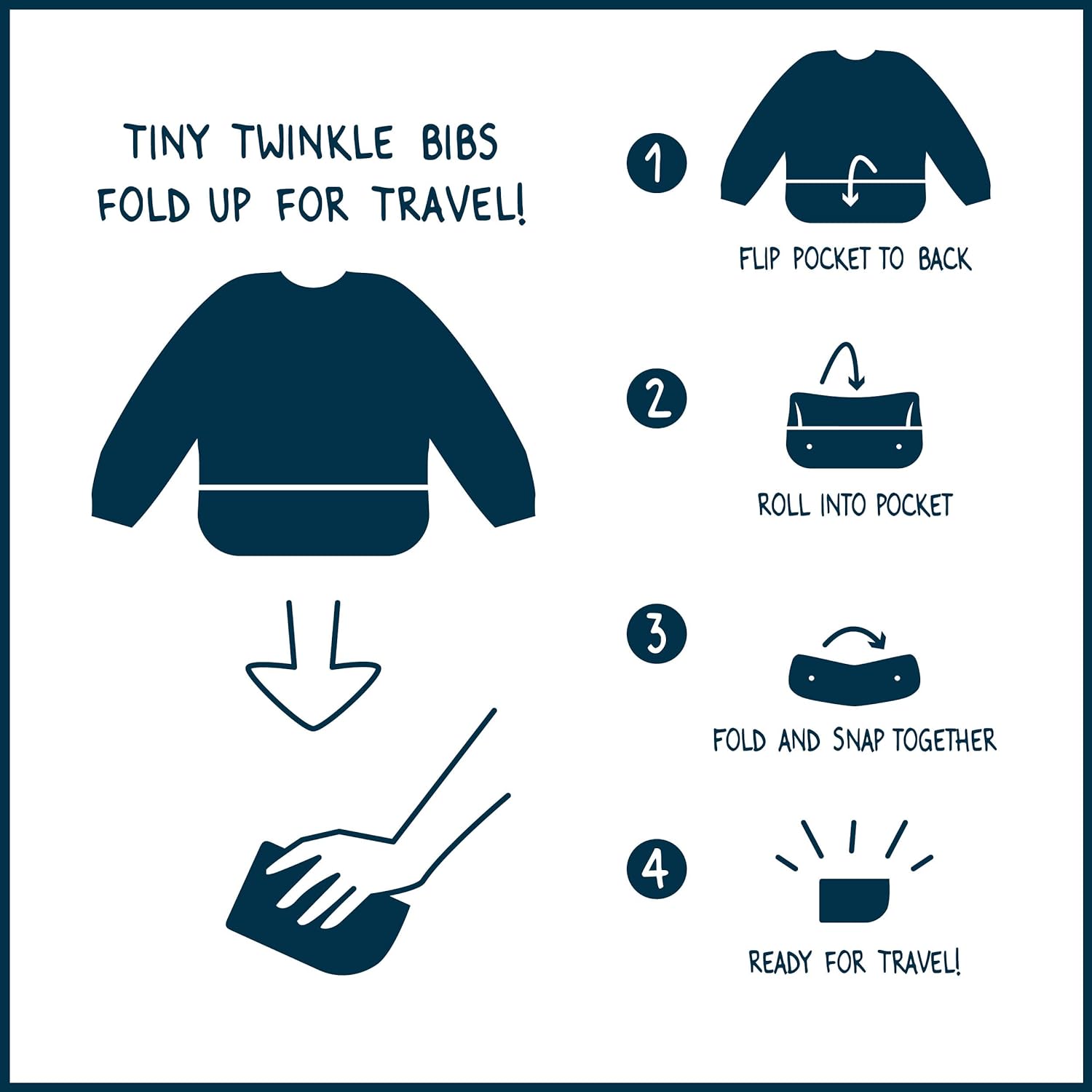 Tiny Twinkle Mess Proof Baby Bib, 2 Pack Long Sleeve Bib Outfit, Waterproof Bibs for Toddlers, Machine Washable, Tug Proof… - Image 9